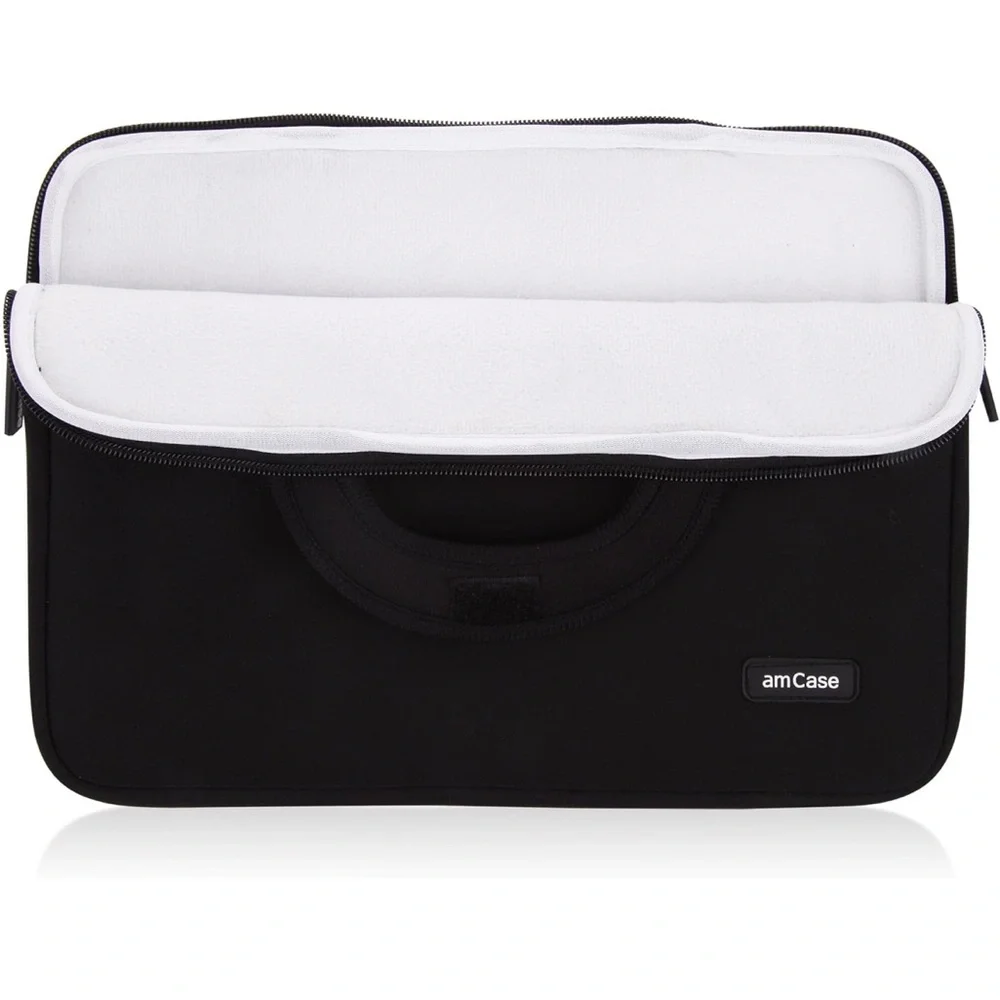amCase Chromebook Case Neoprene Travel Sleeve with Handle-Black